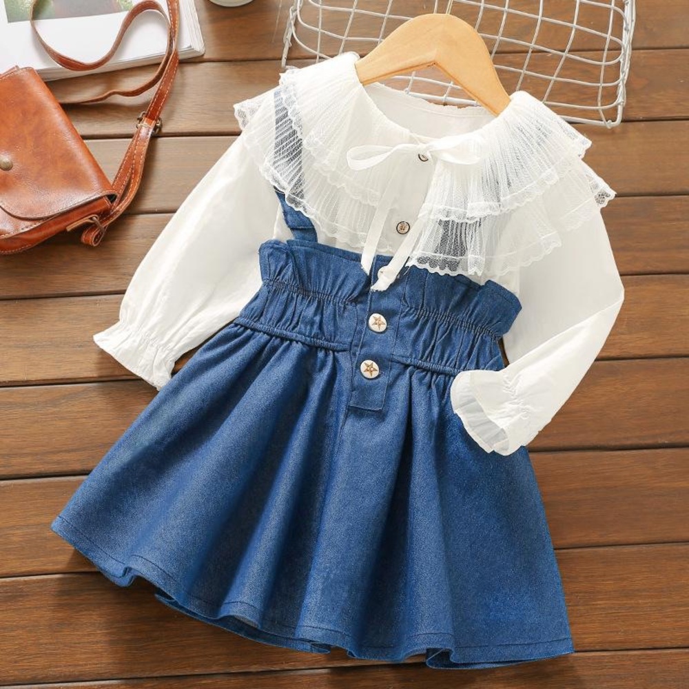 Lace Blouse / Blue Jean set - Picture 1 of 3